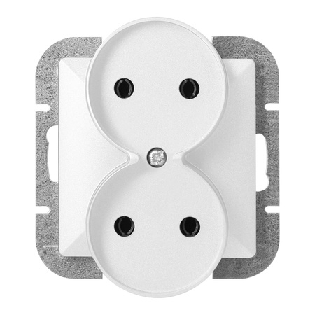 Gniazdo podwójne p/t 2x2P Pearl, 16A, 250V, PT-5PR, biały