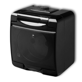 KARLIK JUNIOR 12GHE-1d  Gniazdo pojedyncze z uziemieniem 2P+Z (klapka dymna; bez przesłon)