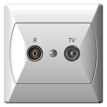 OSPEL AKCENT GPA-10AP/00 Gniazdo RTV przelotowe 10-dB biały