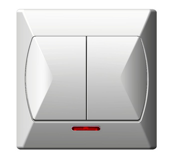 OSPEL AKCENT ŁP-2AS/00 Łącznik dwugrupowy świecznikowy biały