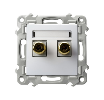 OSPEL SZAFIR GGN-1Z/m/00 Gniazdo głośnikowe pojedyncze biały