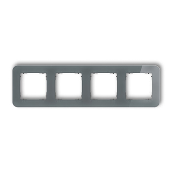 KARLIK ICON 28-28-IRSZ-4 Ramka uniwersalna poczwórna zaokrąglona - efekt szkła (ramka: grafitowa; spód: grafitowy mat)