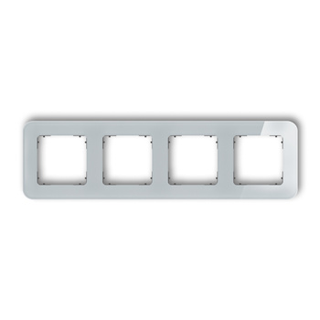 KARLIK ICON 15-28-IRSZ-4 Ramka uniwersalna poczwórna zaokrąglona - efekt szkła (ramka: szara; spód: grafitowy mat)