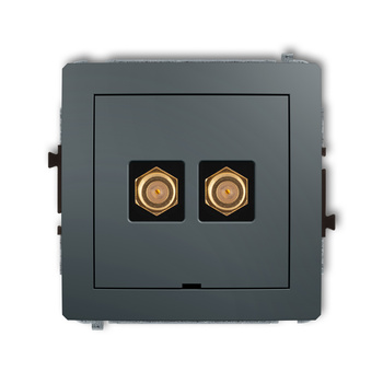 KARLIK DECO 28DGFBO-2.1  Gniazdo antenowe podwójne typu F (SAT) pozłacany