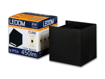 LED line LITE Kinkiet zewnętrzny LED 2x3W 4000K IP54 czarny CUBE