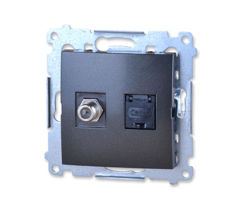 Simon 54 gniazdo komputerowe rj45+sat dasfrj45.01/48