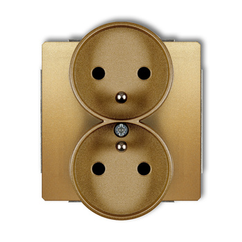 KARLIK DECO 29DGPRSO-2zp  Gniazdo podwójne do ramki DECO Soft z uziemieniem 2x(2P+Z) (przesłony torów prądowych)