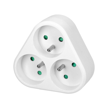 Rozgałęźnik 3x2P+Z, biały