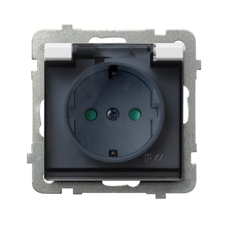 OSPEL SONATA GPH-1RSP/m/75/d Gniazdo bryzgoszczelne schuko IP44 przesłony