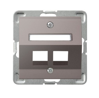 OSPEL IMPRESJA GPK-2YS/p/23 Obudowa gniazda podwójnego Keystone skośna