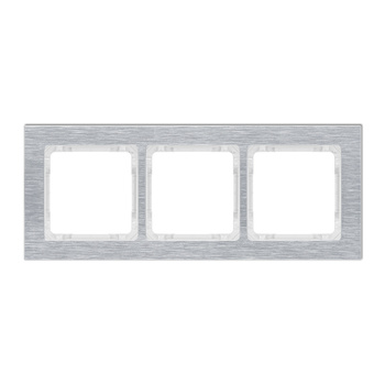 KARLIK DECO 7-0-DRA-3 Ramka uniwersalna potrójna - aluminium szczotkowane (ramka: srebrna; spód: biały)