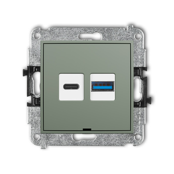 KARLIK ICON 61ICUSBBO-8 Mechanizm ładowarki USB podwójnej USB C + USB A, 20W max., bez pola opisowego