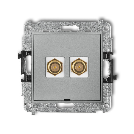 KARLIK MINI 7MGFBO-2.1 Gniazdo antenowe podwójne typu F (SAT) pozłacany