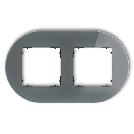 KARLIK ICON 28-12-IRSO-2 Ramka uniwersalna podwójna okrągła - efekt szkła (ramka: grafitowa; spód: czarny)