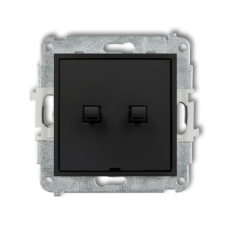 KARLIK ICON 12IWPUS-10.11 Łącznik jednobiegunowy  ze schodowym w stylu amerykańskim (dwa klawisze bez piktogramów