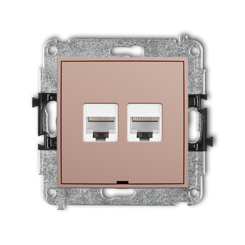 KARLIK ICON 62IGKBO-8 Mechanizm gniazda komputerowego podwójnego 2xRJ45, kat. 6A, 8-stykowy, bez pola opisowego