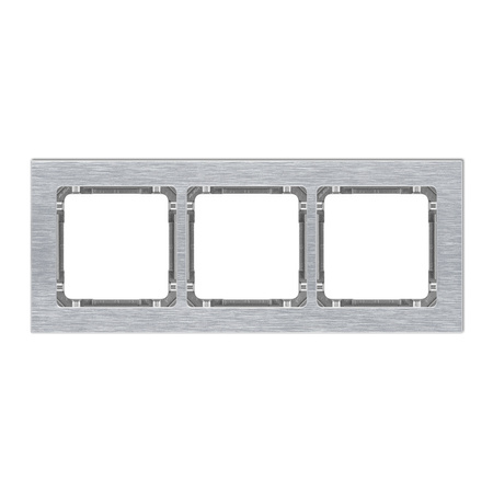 KARLIK DECO 7-11-DRA-3 Ramka uniwersalna potrójna - aluminium szczotkowane (ramka: srebrna; spód: grafitowy)