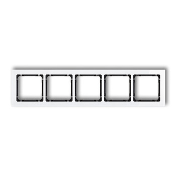 KARLIK DECO 0-12-DRS-5 Ramka uniwersalna pięciokrotna - efekt szkła (ramka: biała; spód: czarny)