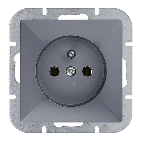 Gniazdo pojedyncze p/t 2P+Z Pearl, 16A, 250V, PT-16P, antracyt