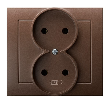 OSPEL KIER GP-2W/52 Gniazdo podwójne brąż