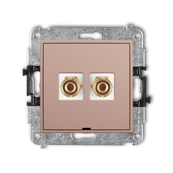 KARLIK ICON 62IGGBO-3 Mechanizm gniazda głośnikowego pojedynczego, bez pola opisowego (typu banan - czerwony i czarny, pozłacany, 4 mm2, do lutowania)