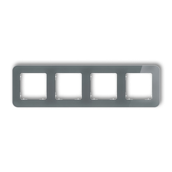 KARLIK ICON 28-0-IRSZ-4 Ramka uniwersalna poczwórna zaokrąglona - efekt szkła (ramka: grafitowa; spód: biały)