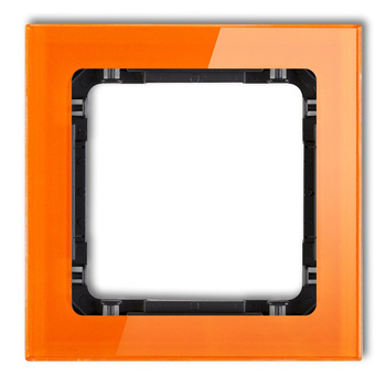 KARLIK DECO 13-12-DRS-1 Ramka uniwersalna pojedyncza - efekt szkła (ramka: pomarańczowa; spód: czarny)