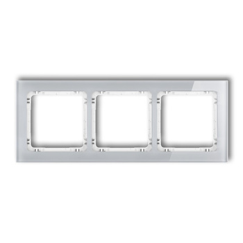 KARLIK DECO 15-0-DRS-3 Ramka uniwersalna potrójna - efekt szkła (ramka: szara; spód: biały)