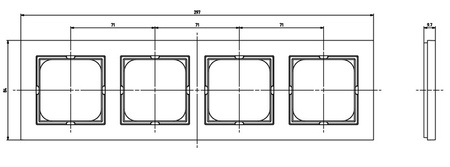 OSPEL SONATA RH-4R/33 Ramka poczwórna do łączników IP-44