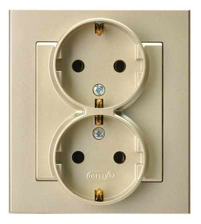 OSPEL SONATA GP-2RS/39 Gniazdo podwójne z uziemieniem schuko kompletne