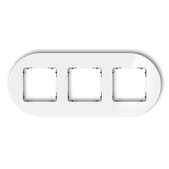 KARLIK ICON 0-12-IRSO-3 Ramka uniwersalna potrójna okrągła - efekt szkła (ramka: biała; spód: czarny)