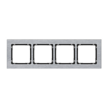 KARLIK DECO 7-12-DRA-4 Ramka uniwersalna poczwórna - aluminium szczotkowane (ramka: srebrna; spód: czarny)
