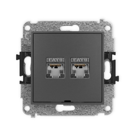 KARLIK ICON 28IGKBO-6  Gniazdo komputerowe podwójne 2xRJ45