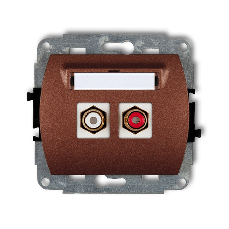 KARLIK TREND 9GRCA-2  Gniazdo podwójne RCA (typu cinch - biały i czerwony