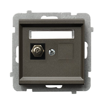 OSPEL SONATA GPE-1R/m/40 Gniazdo ekwipotencjalne pojedyncze czekoladowy