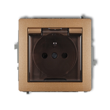 KARLIK DECO 8DGPB-1zdp  Gniazdo bryzgoszczelne z uziemieniem 2P+Z (klapka dymna