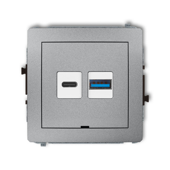 KARLIK DECO 7DCUSBBO-8  Ładowarka USB podwójna  USB C + USB A