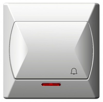 OSPEL AKCENT ŁP-6AS/00 Łącznik zwierny „dzwonek” podświetlany biały