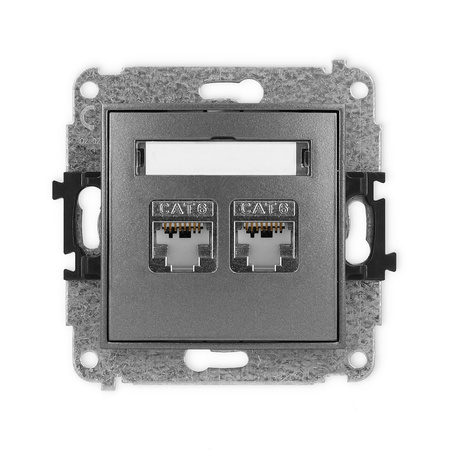 KARLIK MINI 11MGK-6  Gniazdo komputerowe podwójne 2xRJ45