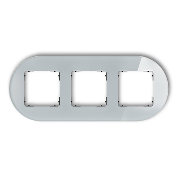 KARLIK ICON 15-12-IRSO-3 Ramka uniwersalna potrójna okrągła - efekt szkła (ramka: szara; spód: czarny)