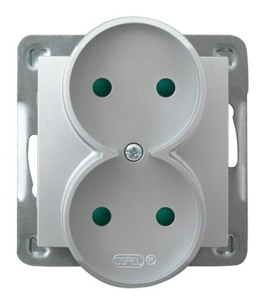 OSPEL IMPRESJA GP-2YRP/m/18 Gniazdo podwójne z przesłonami, moduł