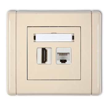 KARLIK FLEXI 1FGHK  Gniazdo pojedyncze HDMI 2.0 +  Gniazdo komp. poj. 1xRJ45