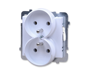 Ospel sonata gp-2rrz/m/00 gniazdo podwójne z uziemieniem - bez ramki