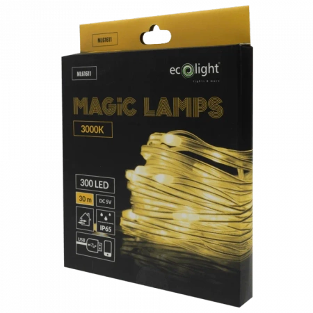 PLASTROL Lampki T-01098 Magiczne lampki 300 led 3000K 30m DC5V