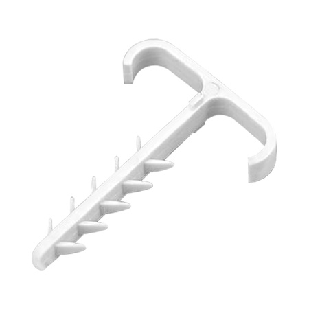 Uchwyt kablowy wbijany, podwójny, przewód płaski 13x7mm, biały, 20 szt.