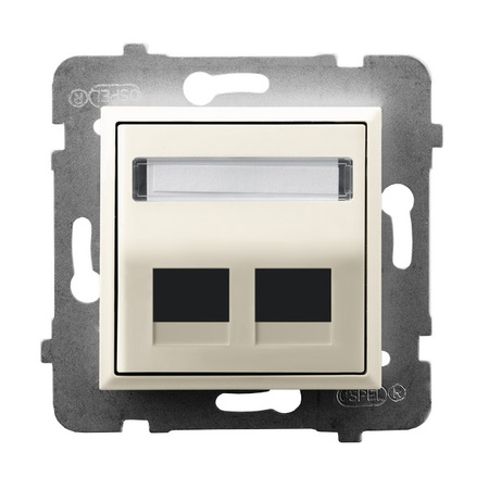 Ospel aria GPK-2US/p/27 Obudowa gniazda podwójnego typu Keystone skośna