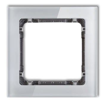 KARLIK DECO 15-11-DRS-1 Ramka uniwersalna pojedyncza - efekt szkła (ramka: szara; spód: grafitowy)