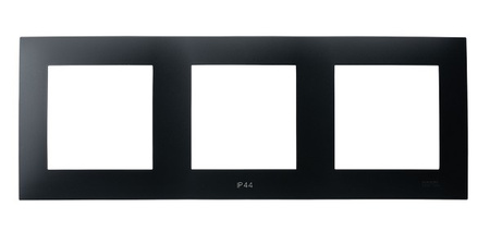 OSPEL SZAFIR RH-3Z/33 Ramka potrójna do łączników IP-44 czarny metalik
