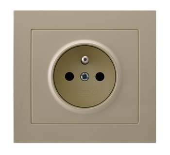 OSPEL KIER GP-1WZ/01 Gniazdo pojedyncze z uziemieniem beż