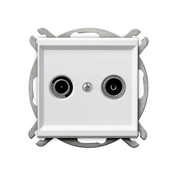 OSPEL SONATA GPA-16RP/m/75 Gniazdo RTV przelotowe 16-dB biały